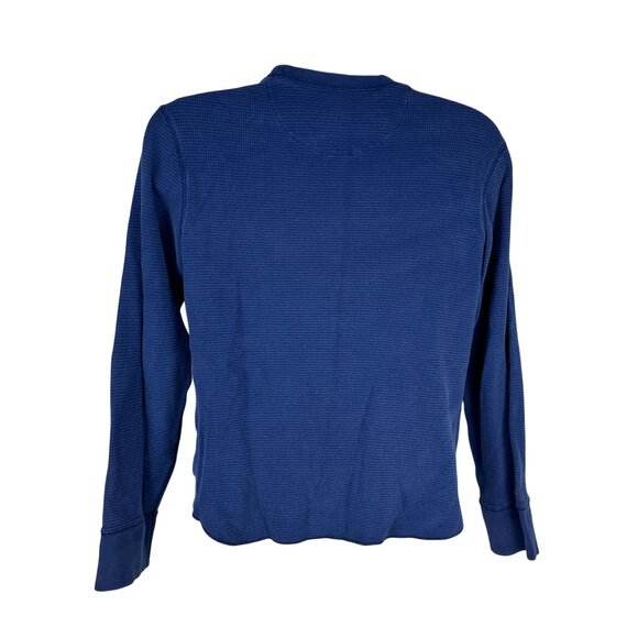 Gap Mens Blue Waffle Knit Long Sleeve Athletic Fit Shirt Size Medium Cotton - Picture 3 of 6